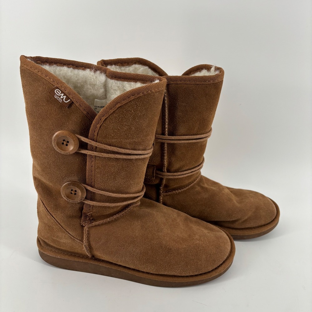 EMU Australia Womens Boots Size 9 Brown Suede Wool Lined Button Merino Cozy Wam